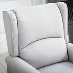 Micasa push back recliner chair soft grey upholstery and plush cushioning for ultimate comfort.