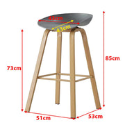 Scandinavian Kitchen Bar Chairs Set of 4
