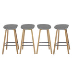 Modern Scandinavian kitchen bar chairs set of 4 with wood effect legs