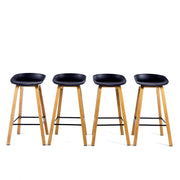 Modern Scandinavian kitchen bar chairs set of 4 with wood effect legs