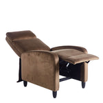 Recliner Chair CR-KJ2003 in brown fabric, showcasing comfort and style for home relaxation.