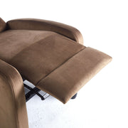 Recliner Chair CR-KJ2003 with plush cushions in brown fabric, perfect for relaxation and good posture.