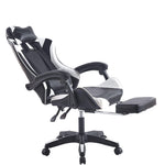 Ergonomic Gaming Chair CR-M2 Black and White 180 Degree Reclining View with Retractable Footrest - ArtisanSA