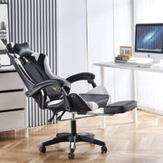 Ergonomic Gaming Chair CR-M2 Black and White 180 Degree Reclining View in Home Office Setup - ArtisanSA