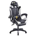 Ergonomic Gaming Chair CR-M2 Black and White Reclining Function Side View with Stable Support - ArtisanSA