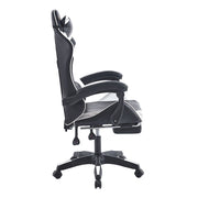 Ergonomic Gaming Chair CR-M2 Black and White Front View with Gold Wolf Emblem Embroidery - ArtisanSA