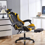 Ergonomic Gaming Chair CR-M2 Black and Yellow 180 Degree Reclining Feature in Home Office - ArtisanSA