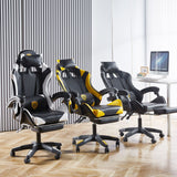 Ergonomic Gaming Chair with Footrest & 180° Recline