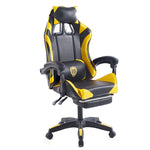 Ergonomic Gaming Chair CR-M2 Black and Yellow Front View with Gold Wolf Emblem Embroidery - ArtisanSA