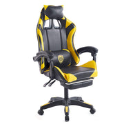 Ergonomic Gaming Chair CR-M2 Black and Yellow Front View with Gold Wolf Emblem Embroidery - ArtisanSA