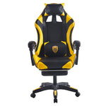 Ergonomic Gaming Chair CR-M2 Black and Yellow Front View with Gold Wolf Emblem Embroidery - ArtisanSA