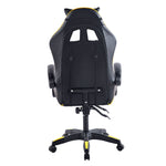 Ergonomic Gaming Chair CR-M2 Black and Yellow Backrest View with Butterfly Support Design - ArtisanSA