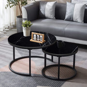 Nesting Coffee Table CT-002 Black & Gold Metal Base - ArtisanSA