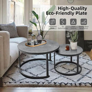 Nesting Coffee Table CT-002 White Marble for Living Room - ArtisanSA