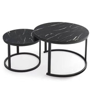 Nesting Coffee Table CT-002 Black Stone Texture - ArtisanSA