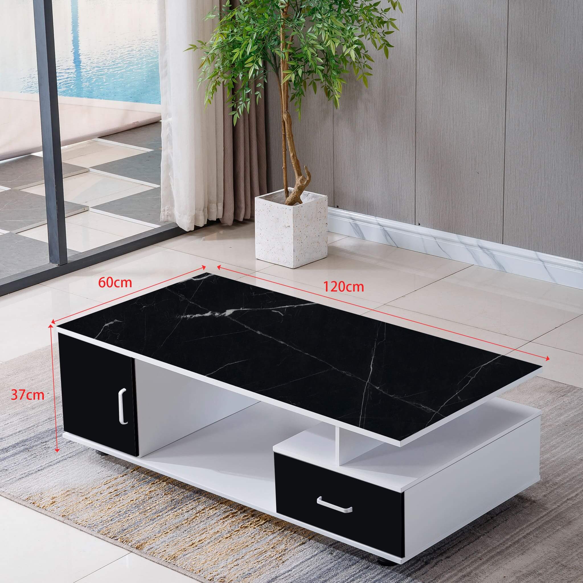 Elegant Modern Wood Coffee Table in White - Versatile CT-288 Elegant Modern Wood Coffee Table in White - Versatile CT-288