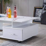 White coffee table with drinks on top in a living room setting | Artisansa SA