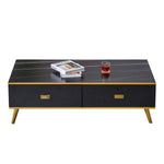 Black and Gold Coffee Table isolated on a white background - Artisansa