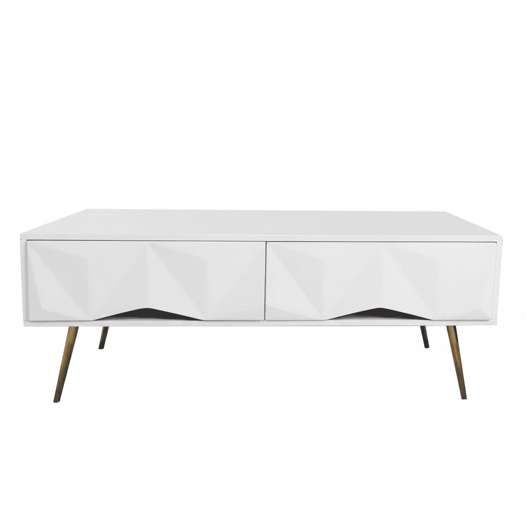 Victoria White and Gold Coffee Table CT-A19