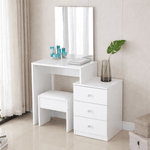 White dressing table with mirror DR-12 with stool and decorative items in a room | Artisansa SA
