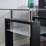 Modern two tier square glass coffee table A091