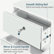 Elegant mirrored bedside nightstand with drawer - modern furniture6
