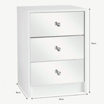 Elegant mirrored bedside nightstand with drawer - modern furniture2