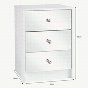 Elegant mirrored bedside nightstand with drawer - modern furniture2