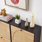 Rattan Shoe Cabinet with 4 Flip Drawers