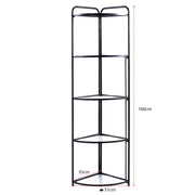 Black corner shelf with dimensions on a white background | Artisansa SA