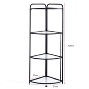 Black corner shelf with dimensions on a white background | Artisansa SA