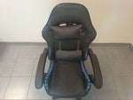 LED Light Gaming Chair with ergonomic design and adjustable headrest in demo stock condition.