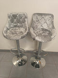 Velvet Grey Bar Chairs, Set Of 2 (DEMO STOCK) by Sam