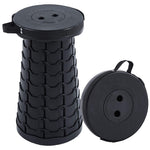 Black retractable telescopic foot stool KJ-01 with textured surface and carrying handle on white background | Artisansa SA