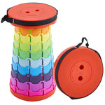 Retractable telescopic foot stool KJ-01 colourful stackable stool with carrying case on white background | Artisansa SA
