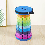 Retractable telescopic foot stool KJ-01 colourful folding stool on wooden floor with light background | Artisansa SA
