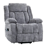 Electric Power Lift Recliner Chair KJ-8819 in gray fabric showing smooth reclining and lifting motion.