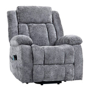 Electric Power Lift Recliner Chair KJ-8819 in gray fabric showing smooth reclining and lifting motion.