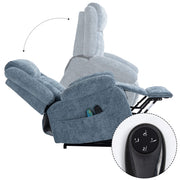 Electric Power Lift Recliner showcasing reclining feature and remote control.
