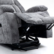 Electric Power Lift Recliner with reclining feature in stylish gray fabric, perfect for comfort and support.