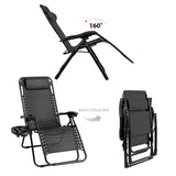 2-Pack Foldable Garden Sun Lounger Set with Headrest & Side Table，Outdoor Recliner for Camping & Hiking  KJF012