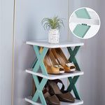 Tiered Shoe Rack Stand Organizer Black and White - ArtisanSA
