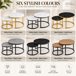 Round nesting coffee table dimensions with large and small table measurements