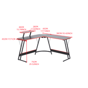 L-Shaped Desk with Monitor Shelf OD-59 with dimensions and sleek design for modern workspaces.