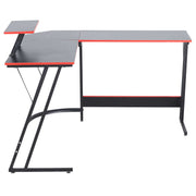 L-Shaped Desk with Monitor Shelf OD-59 featuring a sleek design and modern functionality.