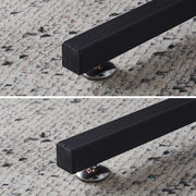 L-Shaped Desk with Monitor Shelf adjustable leg leveler on carpet surface for stability