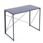 Sleek black finish variant of portable teak wood computer desk