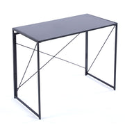 Sleek black finish variant of portable teak wood computer desk