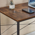 Premium natural wood grain finish on teak wood computer desk
