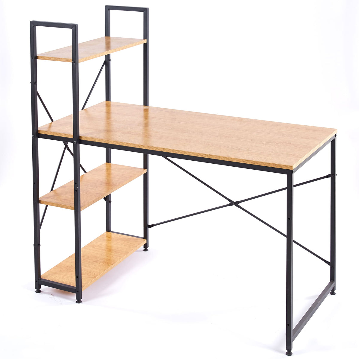 Modern Teak Computer Desk with Top Shelfing  SD-S02